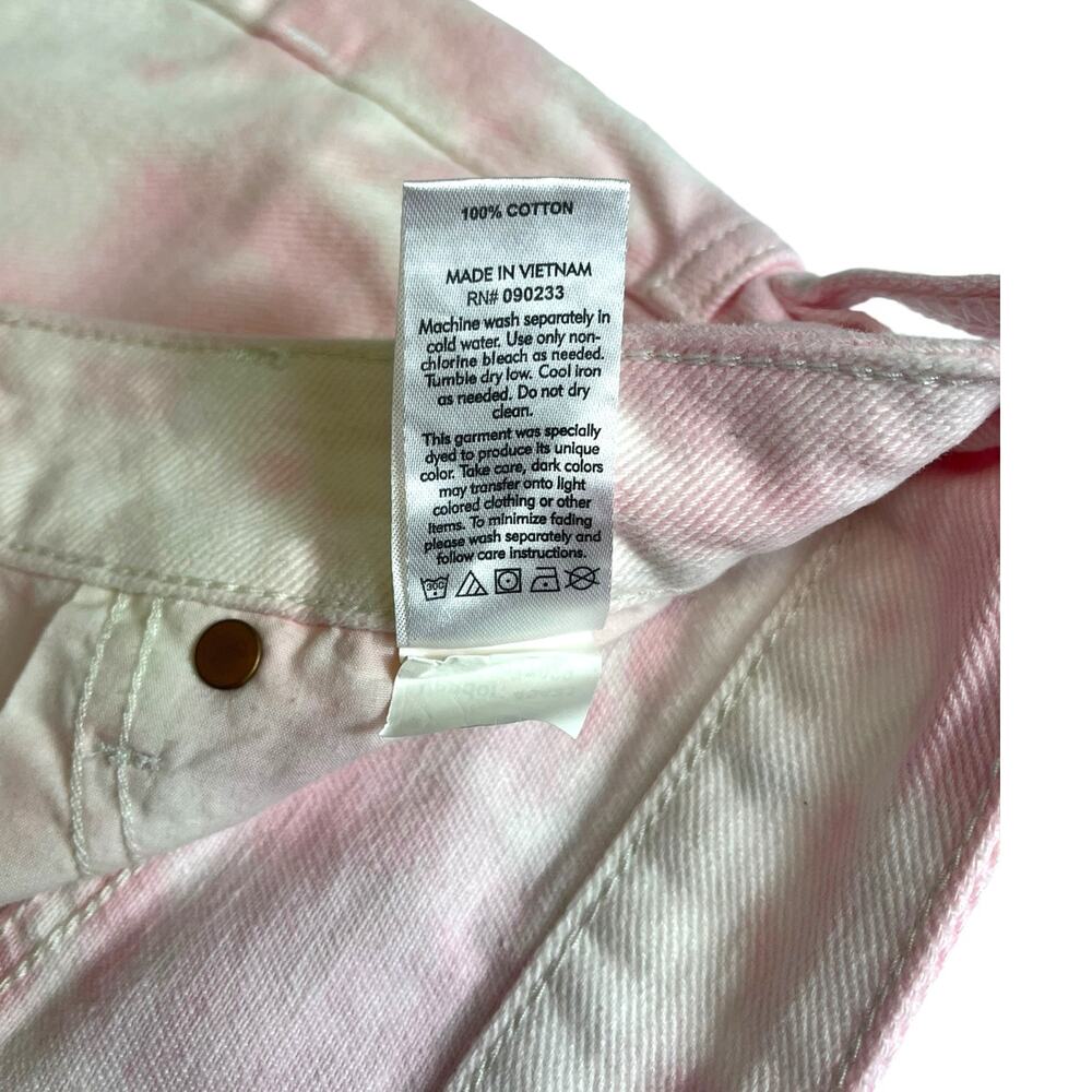 PacSun Tie-Dye High Rise Denim Jeans Mini Skirt | Pink | sz 24 NEW - Picture 9 of 11